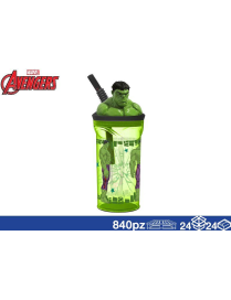 AVENGERS BICCHIERE 3D CON CANNUCCIA 360ml HULK