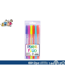 PENNA A SFERA 6pezzi COLORI FLUO