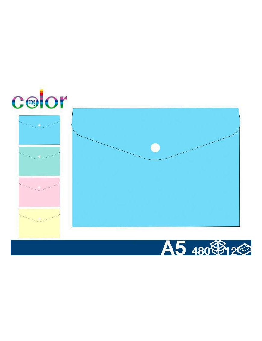 PASTEL DOCUMENT ENVELOPE 21x15cm A5