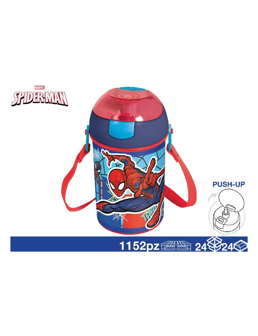 SPIDERMAN BOTTLE WITH SHOULDER STRAP 450ml