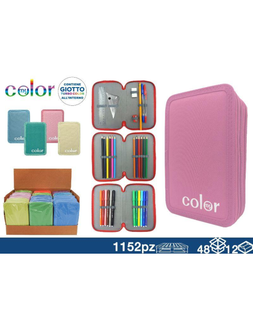 ASTUCCIO 3 CERNIERE GIOTTO COLORI PASTELLO