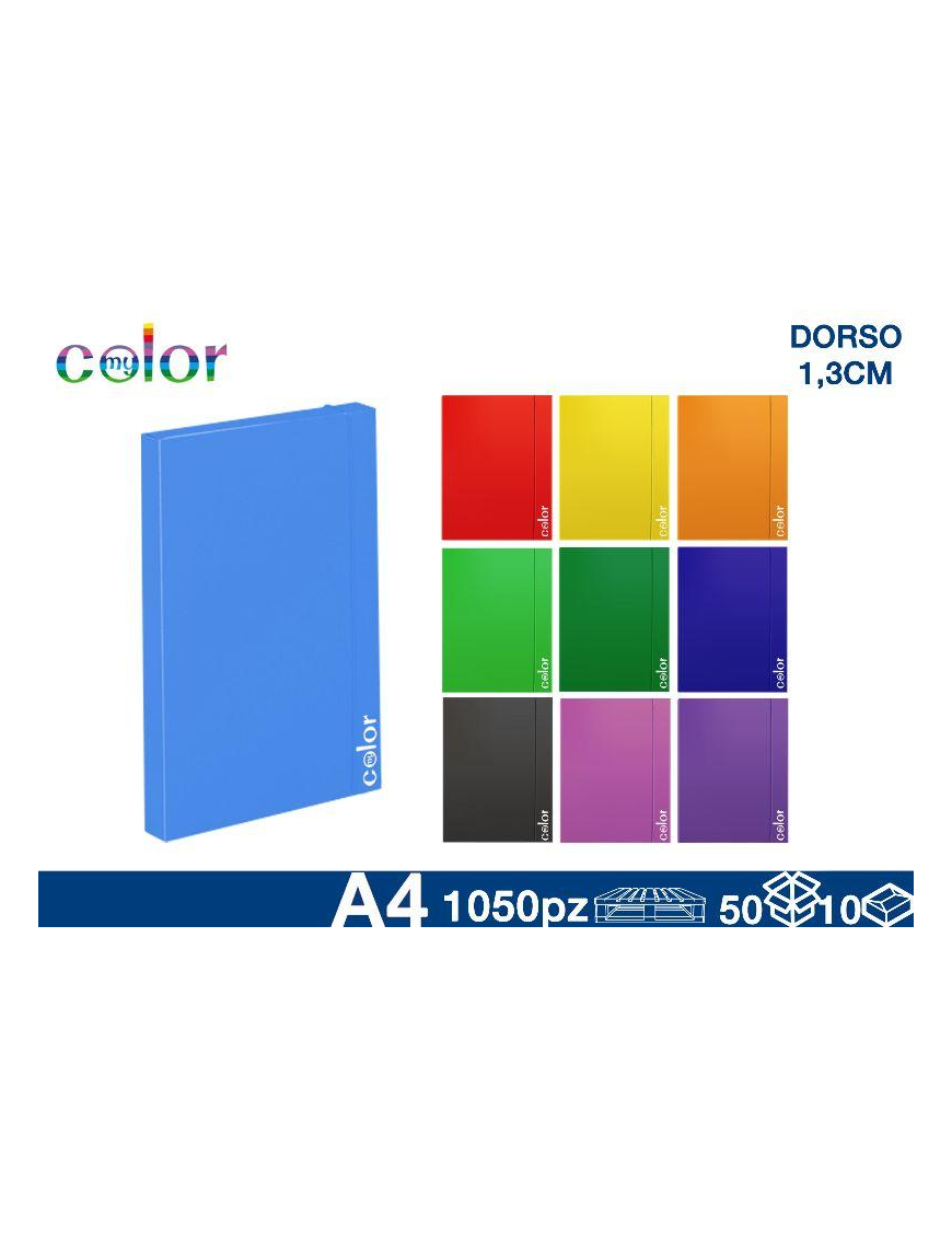FOLDER WITH ELASTIC d.1,3 ASSORTED COLORS A4