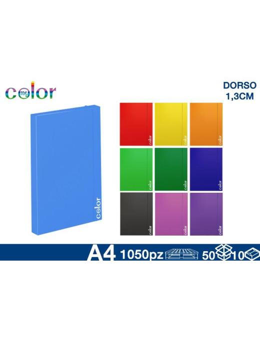 FOLDER WITH ELASTIC d.1,3 ASSORTED COLORS A4