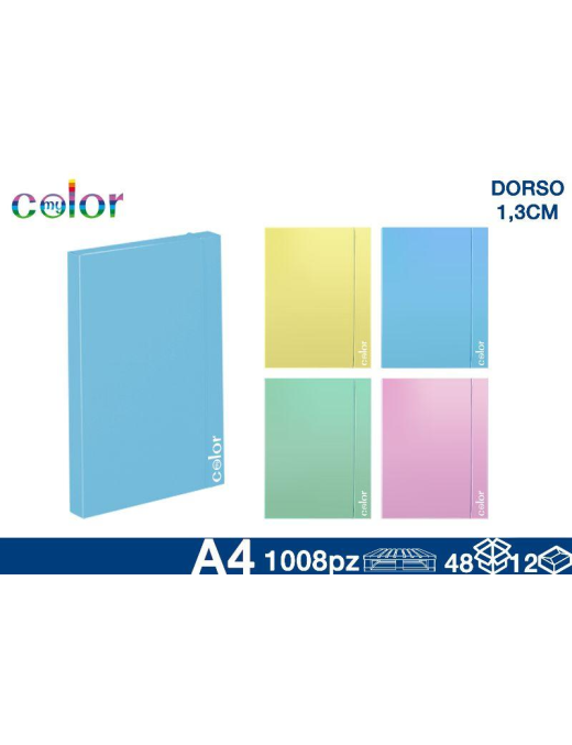 FOLDER WITH ELASTIC d.1,3 PAST COLORS A4