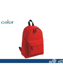 ZAINO TESSUTO TINTA UNITA 38x28x12cm ROSSO