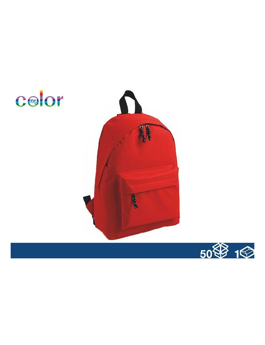 SOLID COLOR FABRIC BACKPACK 38x28x12cm RED