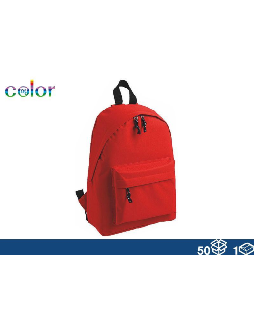 SOLID COLOR FABRIC BACKPACK 38x28x12cm RED