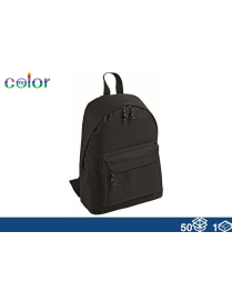 SOLID COLOR FABRIC BACKPACK 38x28x12cm BLACK