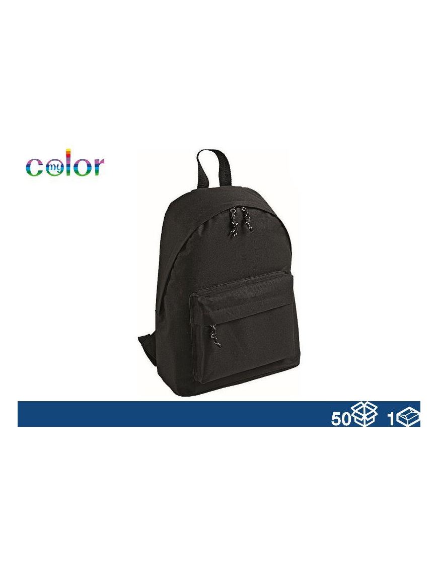 SOLID COLOR FABRIC BACKPACK 38x28x12cm BLACK
