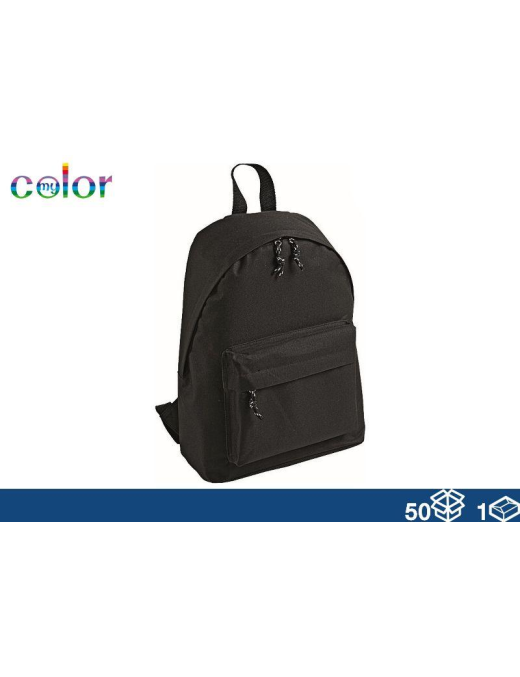 SOLID COLOR FABRIC BACKPACK 38x28x12cm BLACK