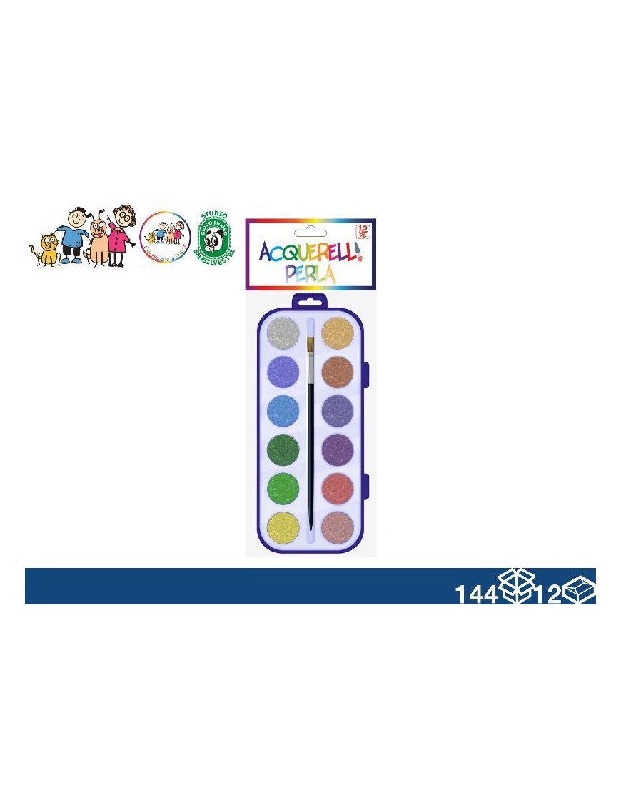 COLORI ACQUERELLO 12pezzi PERLA