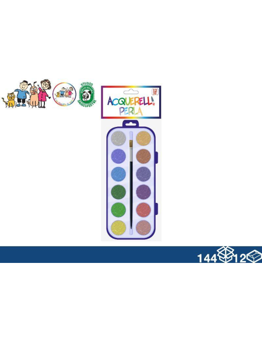 COLORI ACQUERELLO 12pezzi PERLA