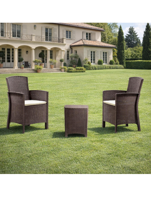 L.RATTAN MARRONE SET LIDO TERRACE