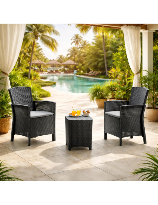 L.RATTAN ANTRACITE SET LIDO TERRACE
