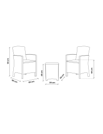 L.RATTAN ANTRACITE SET LIDO TERRACE