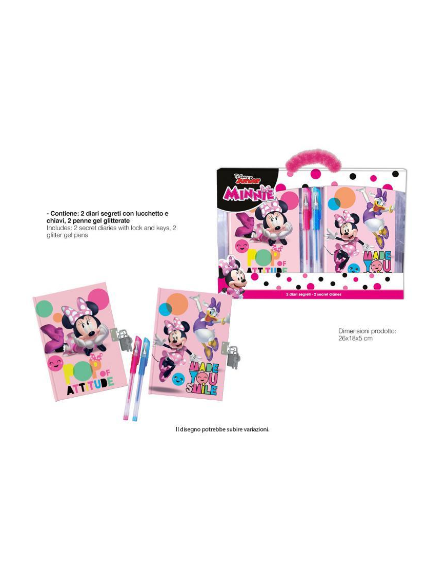 MINNIE DIARIO SEGRETO 2pezzi CON PENNE