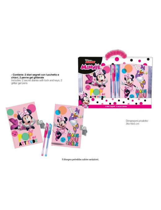 MINNIE DIARIO SEGRETO 2pezzi CON PENNE