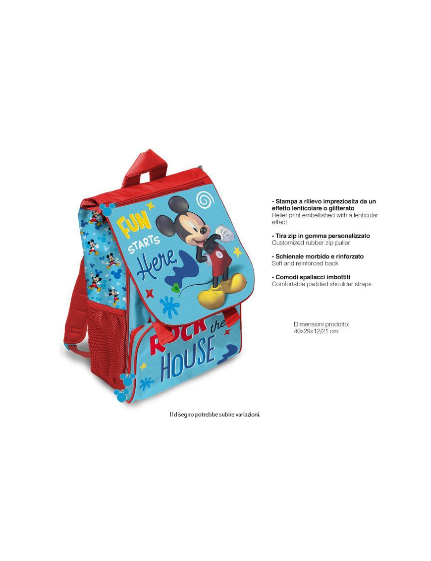 MICKEY PREMIUM EXTENSIBLE BACKPACK 40cm