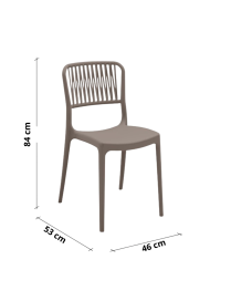 VIOLA SEDIA SENZA BRACCIOLI TORTORA SET 4pz