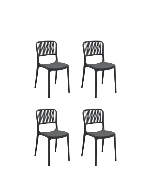 VIOLA CHAIR WITHOUT ARMRESTS ANTHRACITE SET OF 4