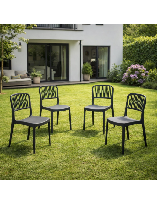 VIOLA SEDIA SENZA BRACCIOLI ANTRACITE SET 4pz