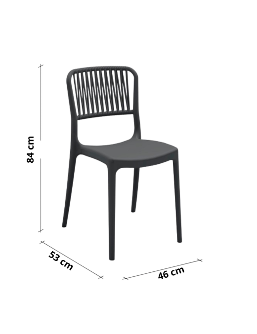 VIOLA SEDIA SENZA BRACCIOLI ANTRACITE SET 4pz