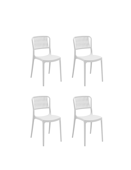 VIOLA SEDIA SENZA BRACCIOLI BIANCO SET 4pz