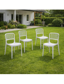 VIOLA SEDIA SENZA BRACCIOLI BIANCO SET 4pz