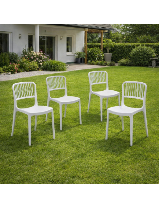 VIOLA SEDIA SENZA BRACCIOLI BIANCO SET 4pz