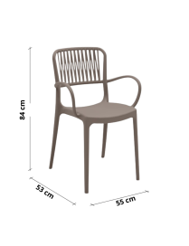 VIOLA SEDIA CON BRACCIOLI TORTORA SET 4pz
