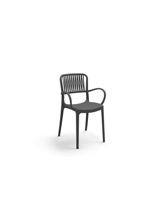 VIOLA SEDIA CON BRACCIOLI ANTRACITE SET 4pz
