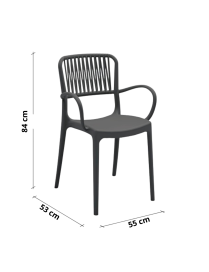 VIOLA CHAIR WITH ARMRESTS ANTHRACITE SET OF 4