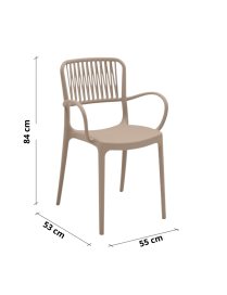 VIOLA SEDIA CON BRACCIOLI LEGNO CHIARO SET 4pz