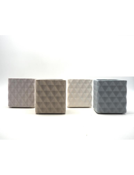 CACHEPOT QUADRO 11x10x10 CENTIMETRI RILIEVO