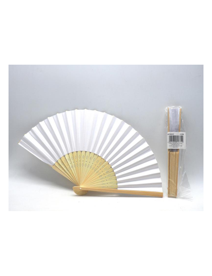 VENTAGLIO CARTA BIANCO 21 CENTIMETRI
