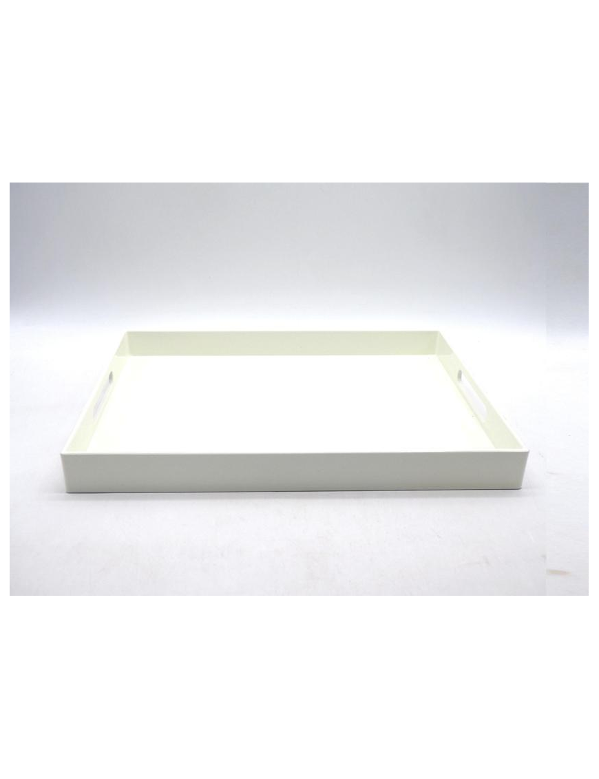 IVORY PLASTIC TRAY 35x25x3.5cm