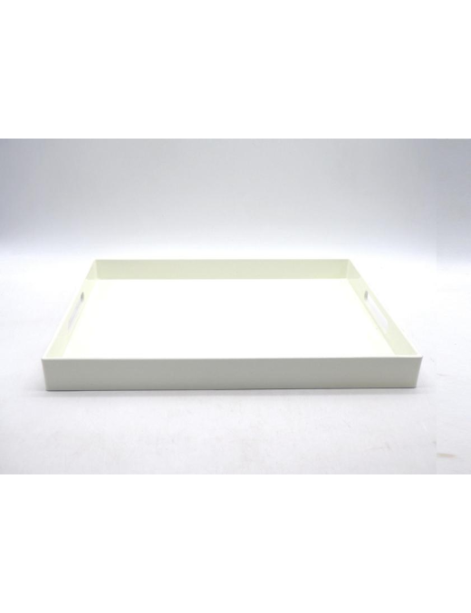 IVORY PLASTIC TRAY 35x25x3.5cm