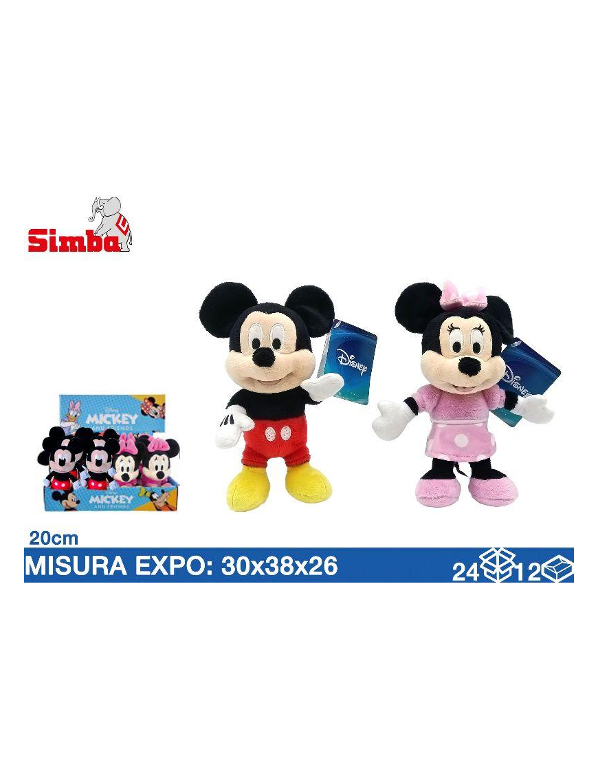 DISNEY PELUCHE MICKEY-MINNIE 20cm
