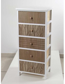 WHITE CHEST OF 5 DRAWERS 40x29x90cm