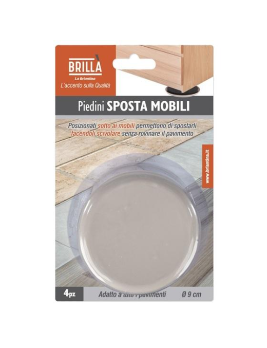 PIEDINI SPOSTA MOBILI 4pz 9cm