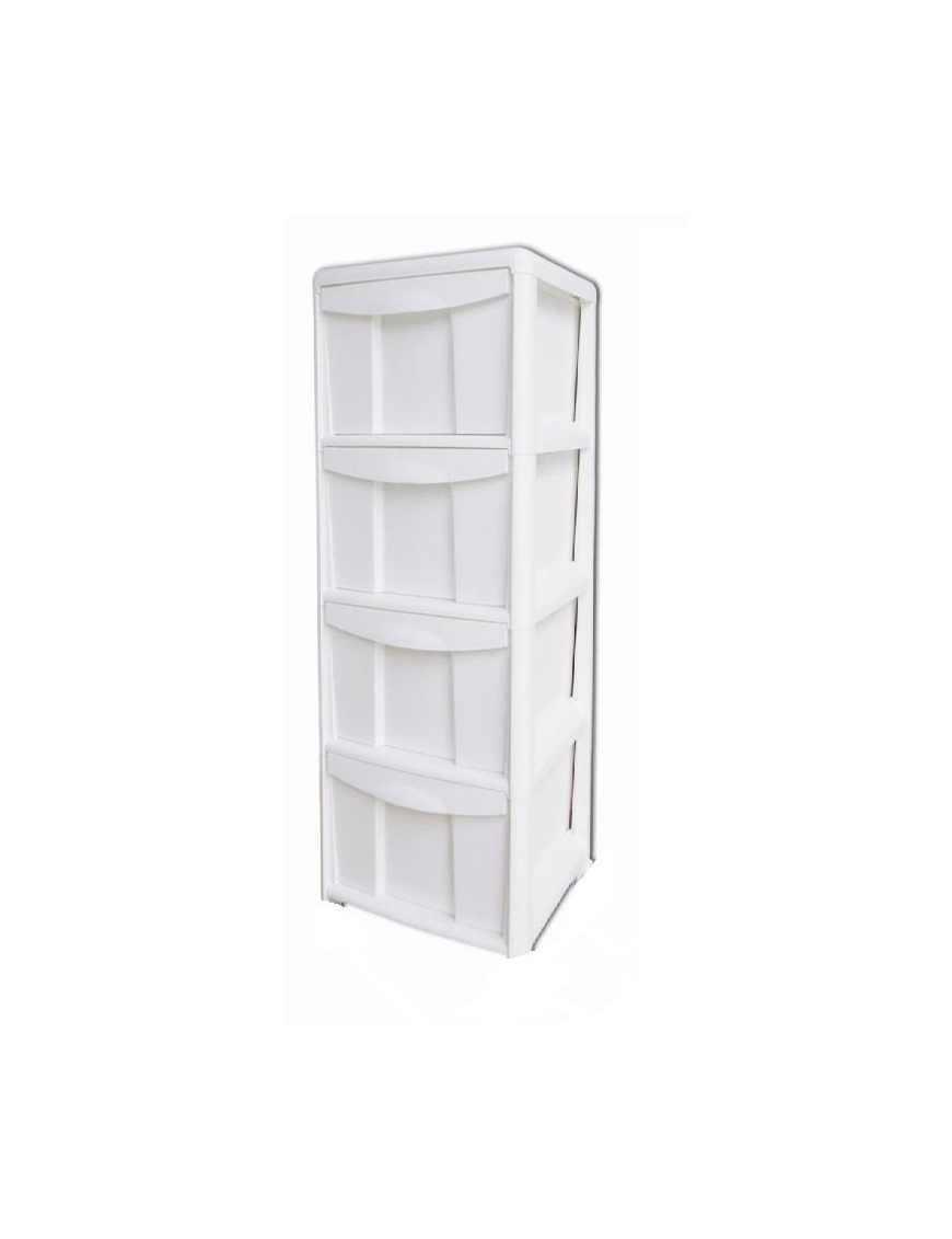 COMETA SLIM 4-DRAWER CHEST OF DRAWERS, WHITE