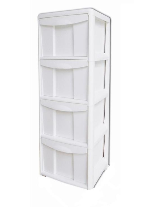 COMETA SLIM 4-DRAWER CHEST OF DRAWERS, WHITE