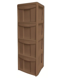 COMETA SLIM 4-DRAWER CHEST OF DRAWERS, BROWN