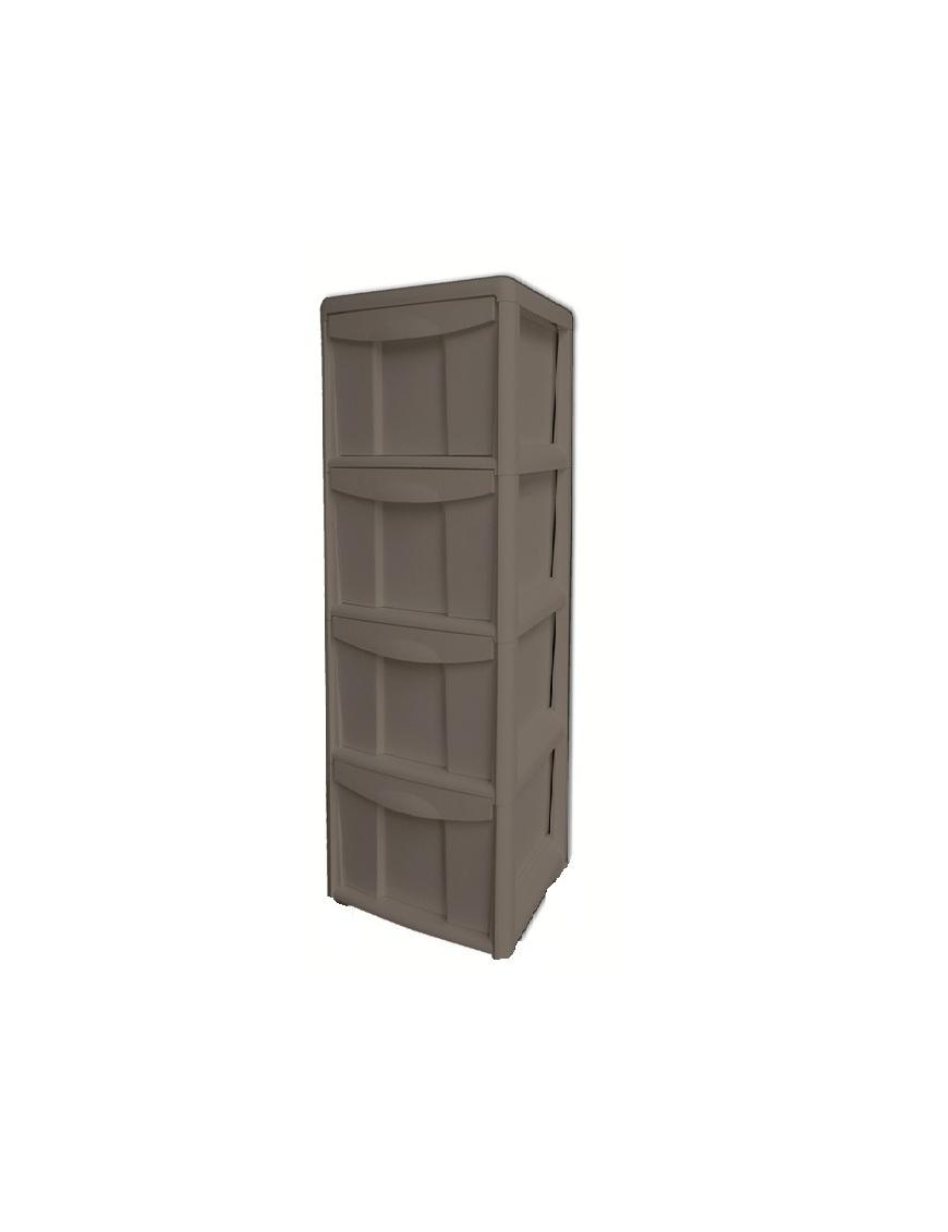 COMETA SLIM 4-DRAWER CHEST OF DRAWERS, DOVE GREY