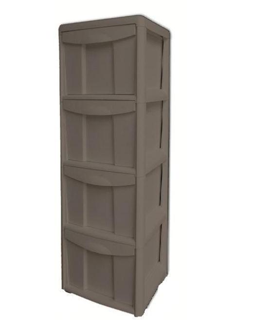 COMETA SLIM 4-DRAWER CHEST OF DRAWERS, DOVE GREY