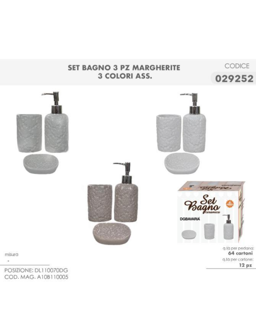L.BAGNO SET 3pz DEC. MARGHERITE 029252
