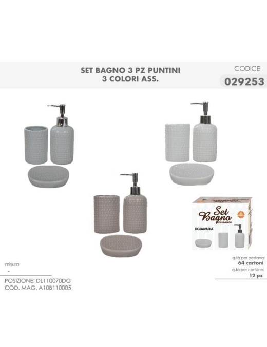 L.BAGNO SET 3pz DEC. PUNTINI 029253