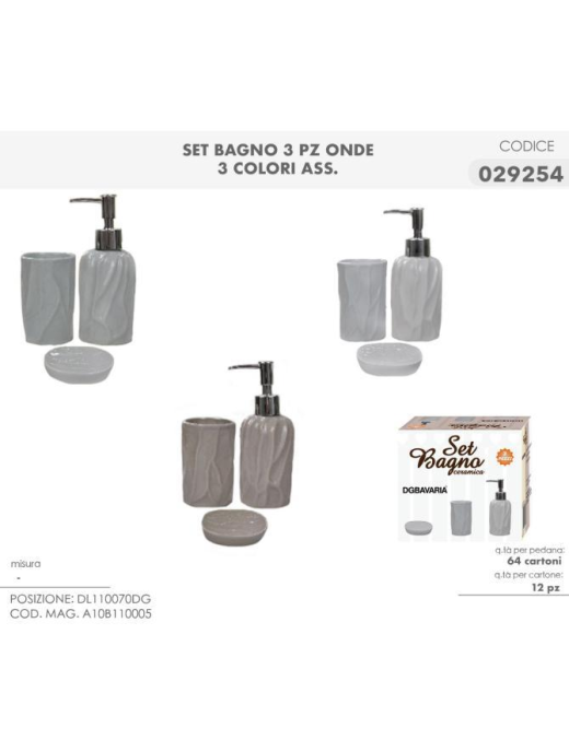 L.BAGNO SET 3pz DEC. ONDE 029254
