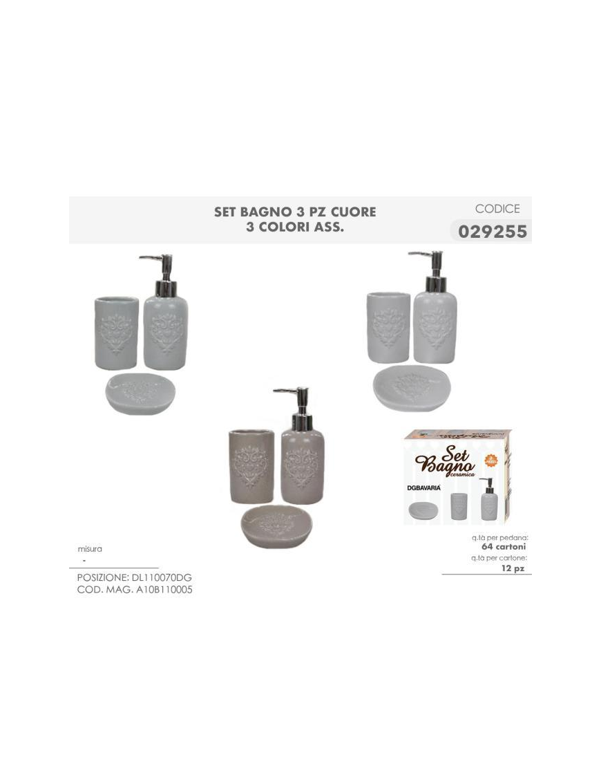 L.BAGNO SET 3pz DEC. CUORE 029255