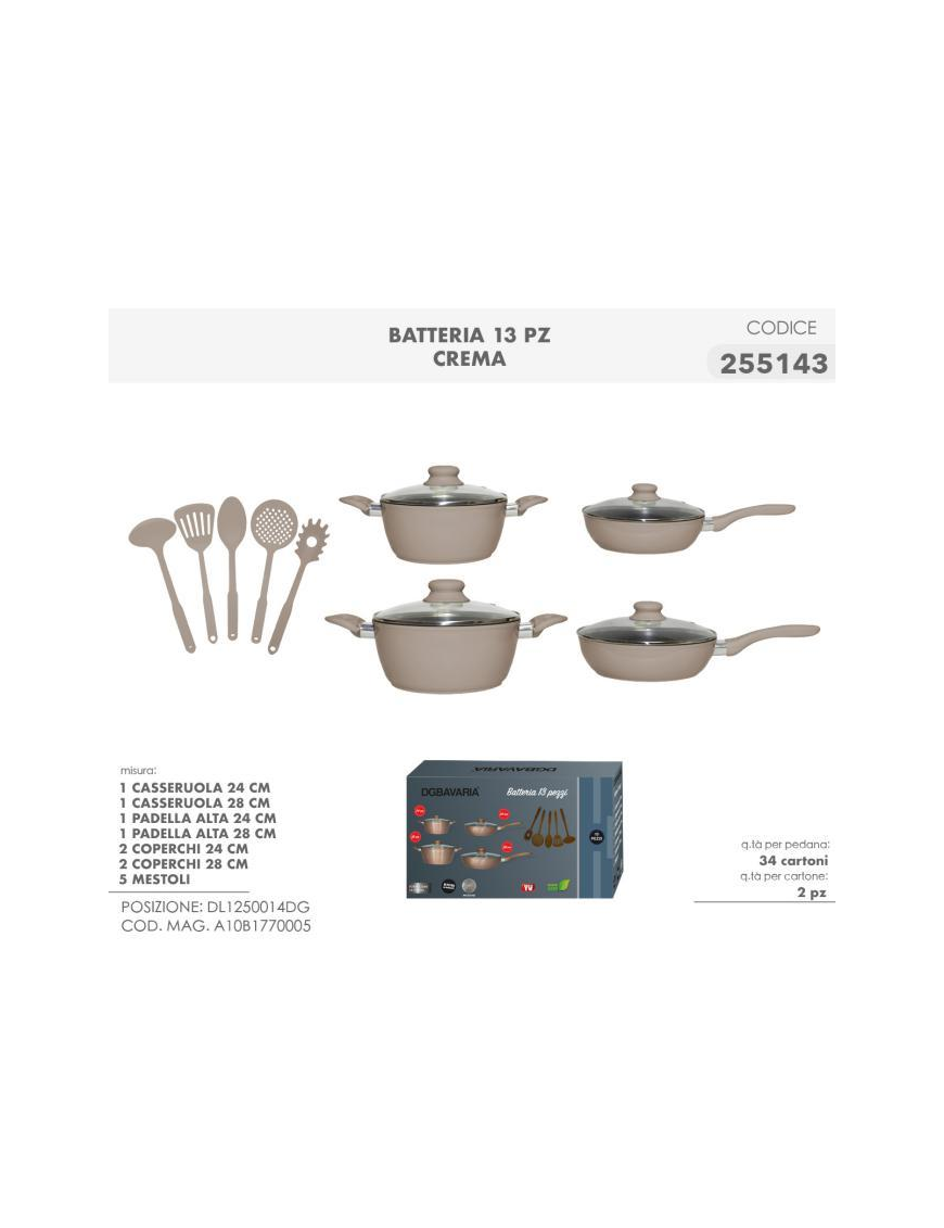 BATTERIA 13pz COLORE CREMA